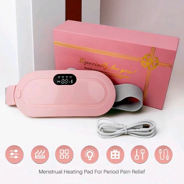 Portable Massage Heating Reusable Belt : Pro Relief  for Period Pain  2-in-1 Thermo Vibration Therapy Massager